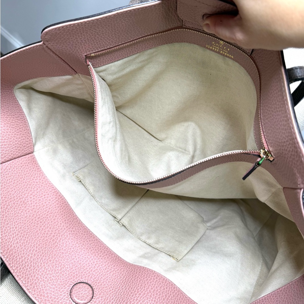 Gucci Authentic Large size Swing tote bag grey and pink leather - Picture 16 of 16